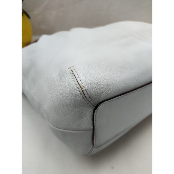 Coach Ashley White Leather Zipper Closure Hobo Crossbody Bag - Picture 6 of 14